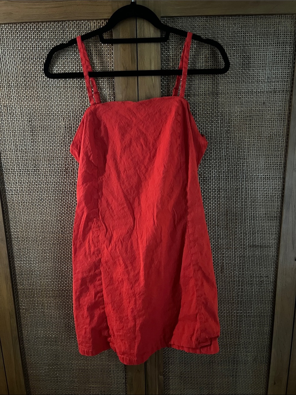Athleta Women's Red Linen-Blend Sundress with Adjustable Straps